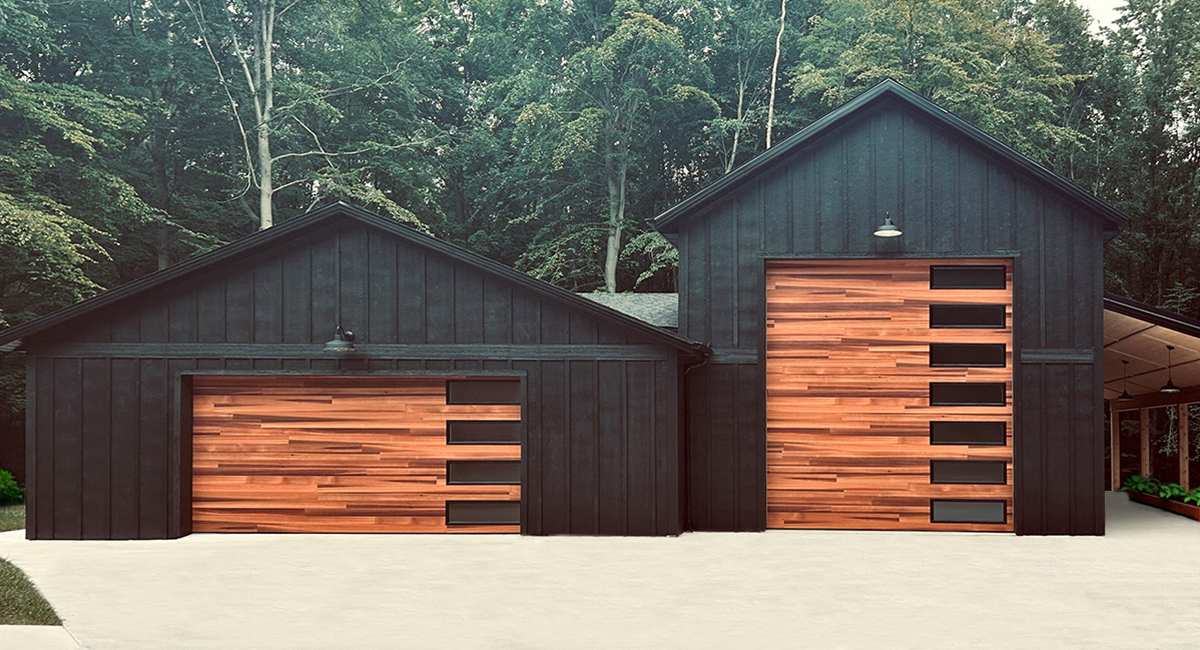 Flush Panel | Cedar Plank | Vertical Long Windows